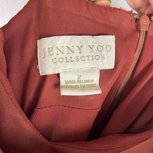 JENNY YOO Rory Velvet Cowl Neck Dress Gown - Size 2 - Picture 6 of 11